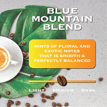 Magnum Exotics Coffee, Blue Mountain Coffee Blend - Medium-Light Roast, Ground Coffee, Made From 100% Arabica Bean Coffee, Rich