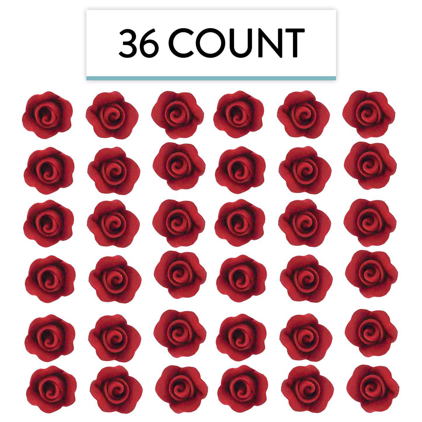 Global Sugar Art Rosebud Deep Red Unwired Sugar Cake Flowers,Tiny, 36 Count by Chef Alan Tetreault