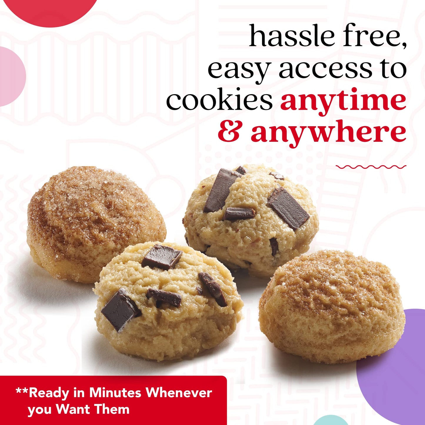 David's Cookies Preformed Frozen Cookie Dough - Chocolate Chunk & Snickerdoodle - 96 count