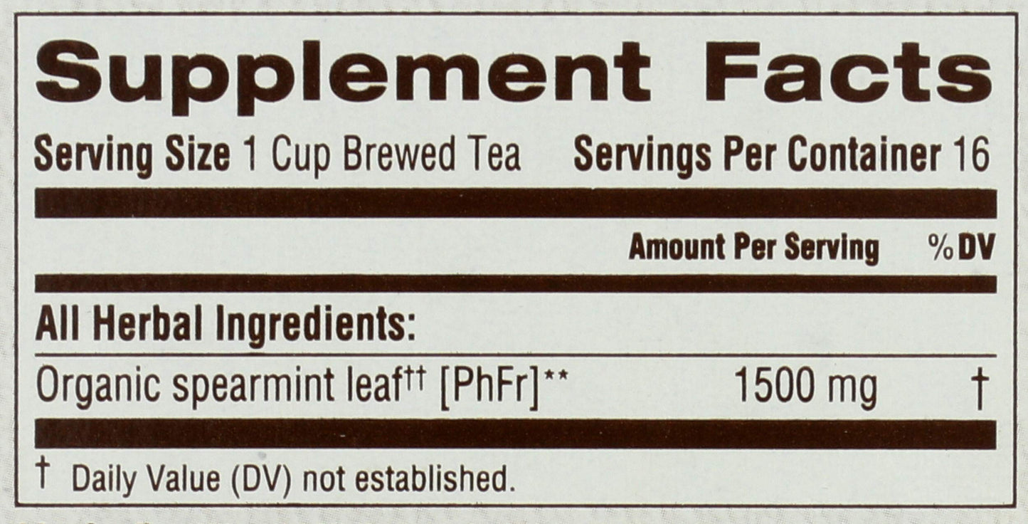 Traditional Medicinals Organic Spearmint herbal tea, Fair Trade Certified, 16 ct