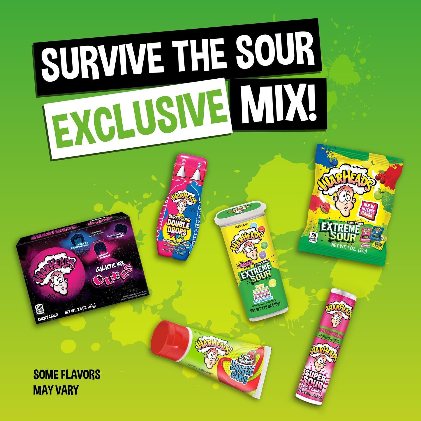 Warheads Survive The Sour Specialty Box - Sour Candy Challenge Variety Pack - 6 Candies Of Different Levels Of Sour For All Sour