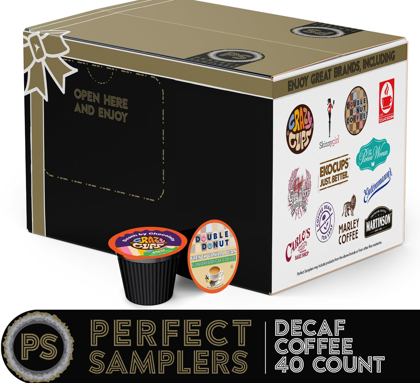 Crazy Cups Decaf K Cups Variety Pack, Unflavored & Flavored Pods, 40 Count, Compatible with Keurig Machines