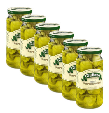 Giulianos Greek Golden Imported Peperoncini, 16 Ounce -- 6 per case.