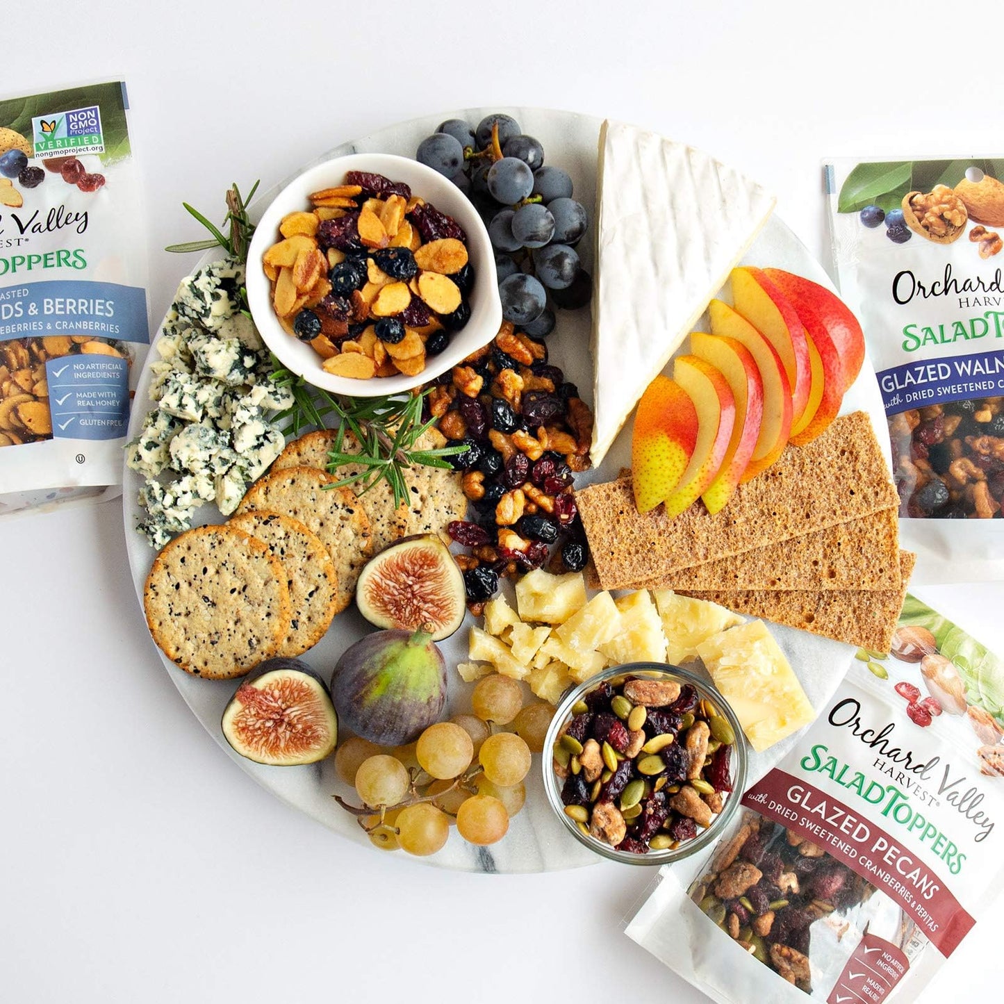 Orchard Valley Harvest Salad Toppers, Glazed Walnuts & Berries, 0.85 oz Bags, Non-GMO, No Artificial Ingredients, Pack of 15
