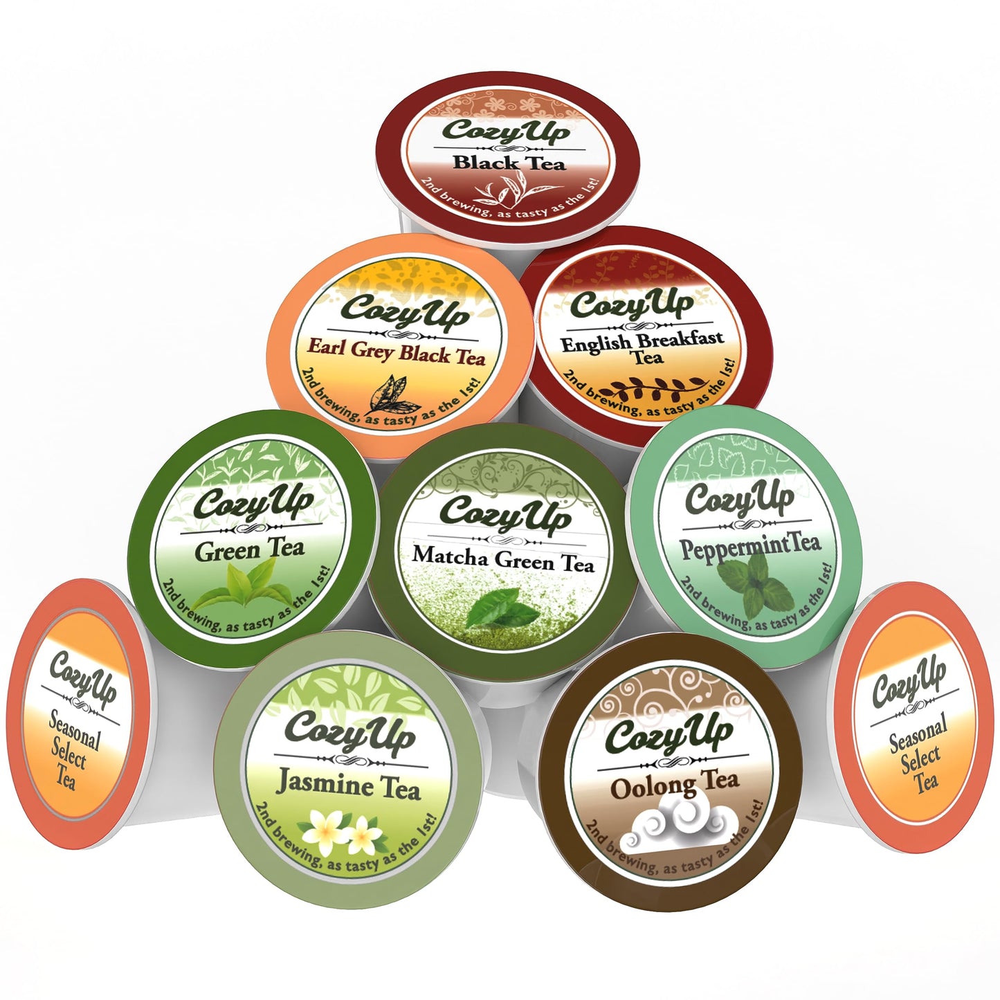 Cozy Up | 10 Flavor | Variety Tea Sampler Pack | Compatible with Keurig K-Cup malt-inspired | 100-count