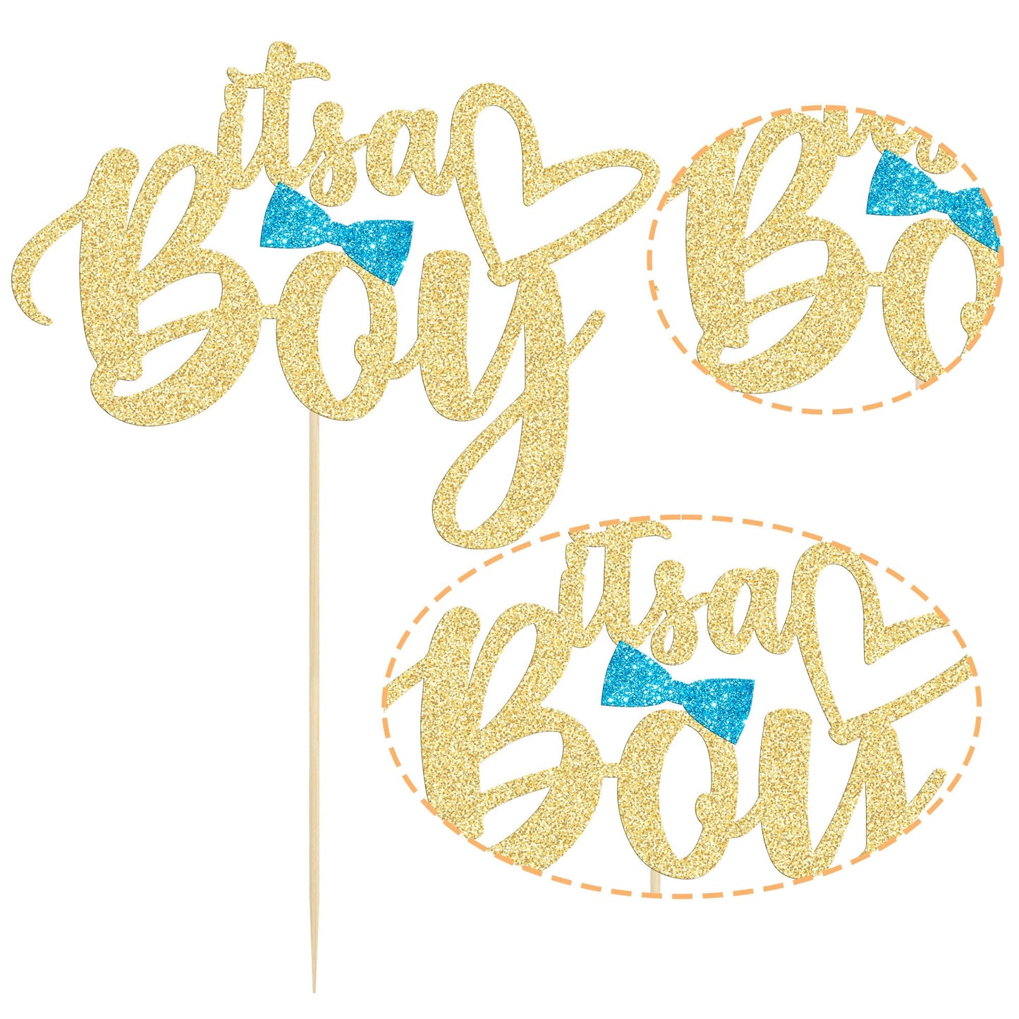 Gyufise 1 Pack Gold Glitter It'S A Boy Cake Topper Gender Reveal Cake Decoration Pick For Baby Shower Gender Reveal Baby Boy 1St