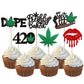YCTHUNFISH Cupcake Toppers, 24 Pack, Glitter Paper Decorations, Ideal for Birthday Parties, Fun and Festive Design