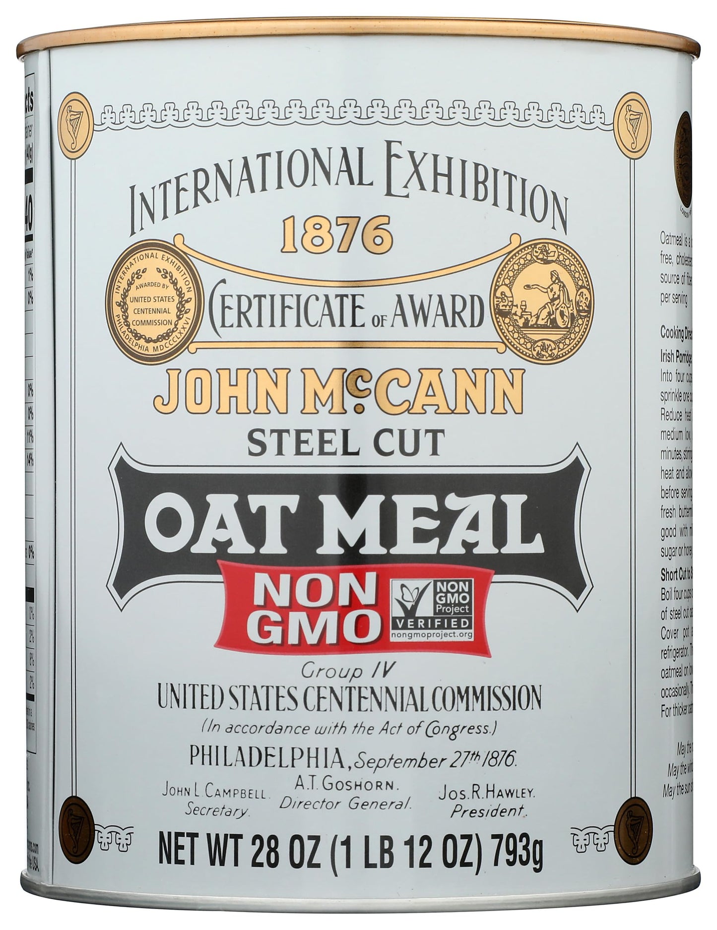 Mccanns, Oatmeal Irish Tin, 28 Ounce