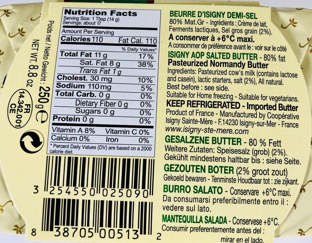 Beurre DIsigny French AOP Butter with Coarse Sea Salt