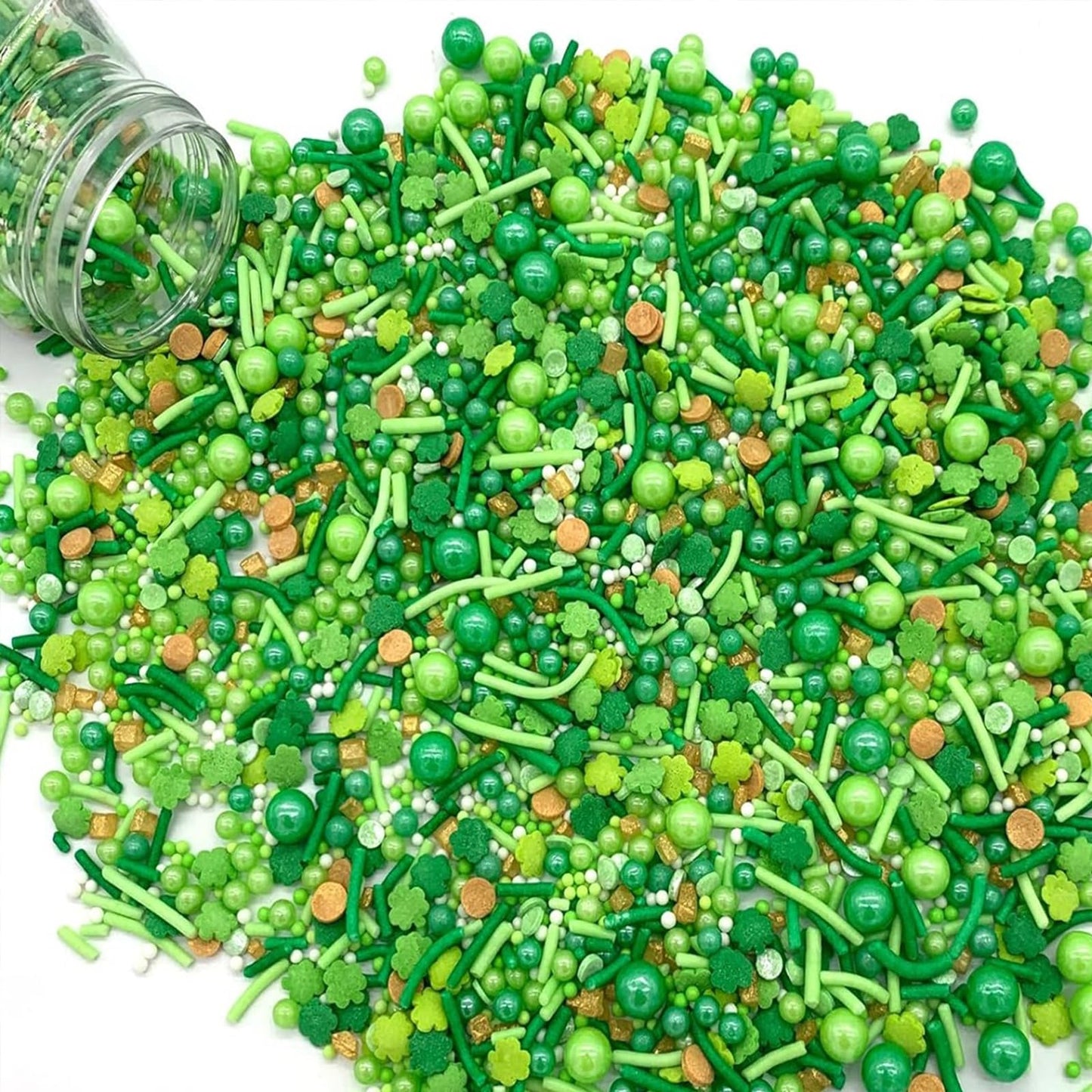 Sentovac St Patricks Day Sprinkles Pearl Edible Candy Sugar Decorations For Cake Cookie Cupcake Topper Baking Decorations St Pat