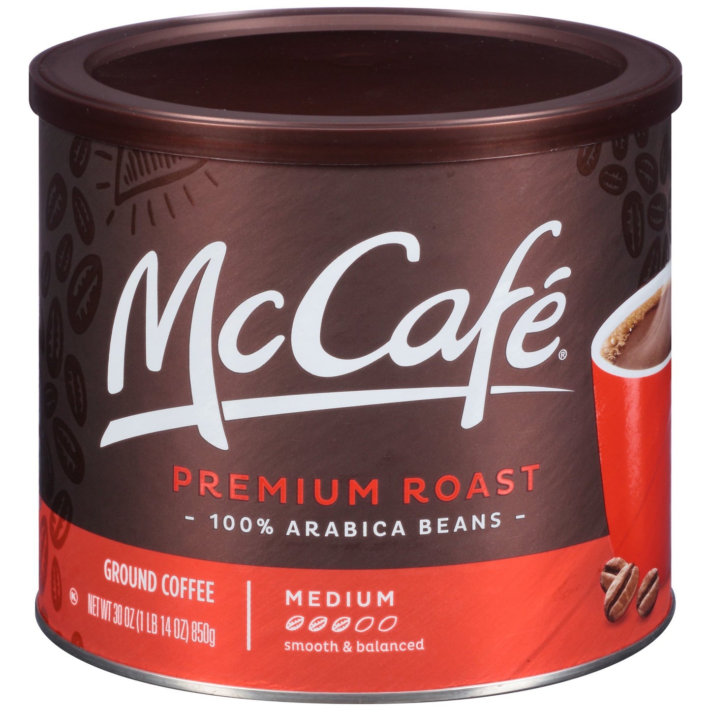 Mccafe Top-Grade Medium Roast Ground Coffee  30 Oz (850G) Canister