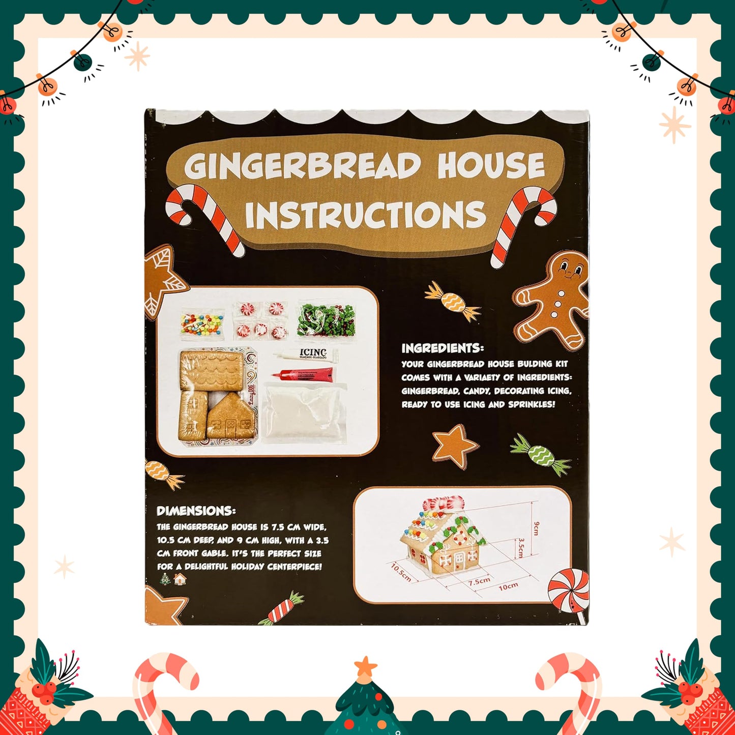 2 Pack Gingerbread Cookie House Kit - (1.1 Lbs And 1.6 Lbs) - Easy To Decorate - Includes Everything Needed To Assemble And Deco