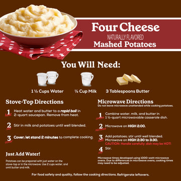 Betty Crocker Four Cheese Mashed Potatoes, 4 ounces (Pack of 8)