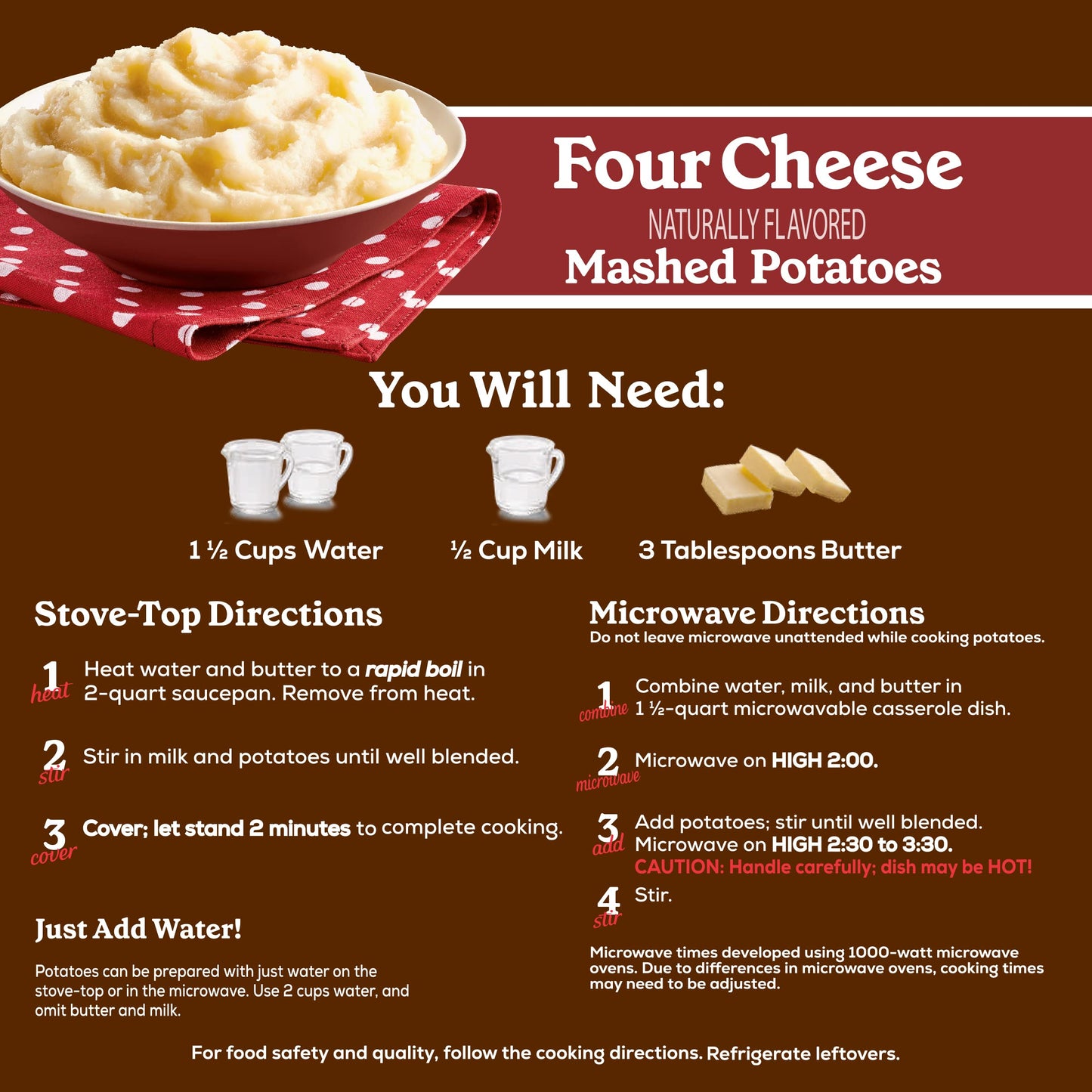 Betty Crocker Four Cheese Mashed Potatoes, 4 ounces (Pack of 8)
