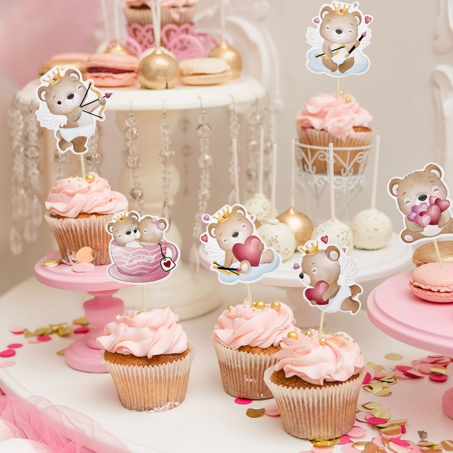 36Pcs Happy Valentine'S Day Cupcake Toppers Sweet Love Valentine Cupcake Picks For Valentine'S Day Theme Birthday Party Cake Dec