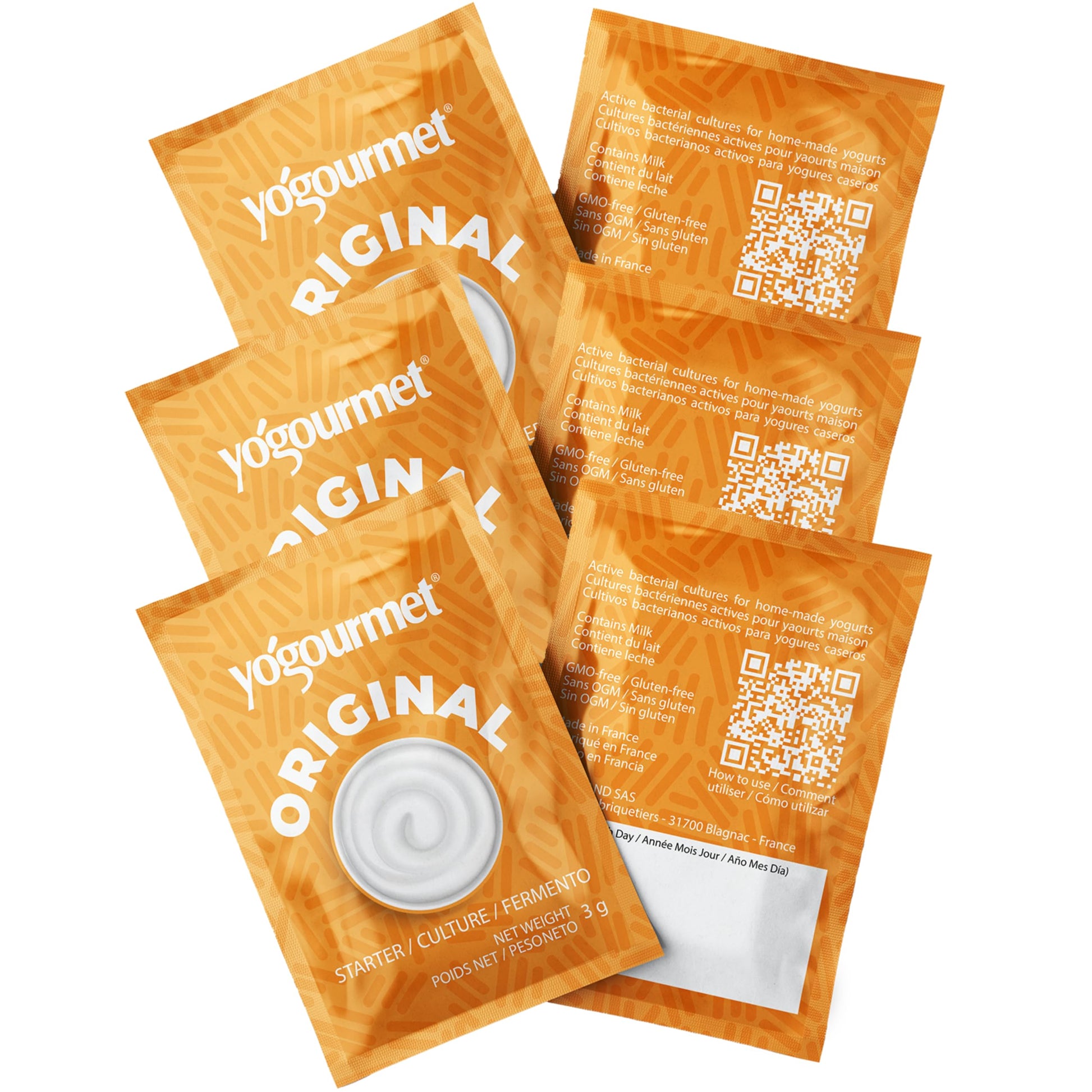 Yogourmet Yogurt Starter Culture - All Natural, Gluten Free, Kosher, Halal - 6 Sachets (Makes 6 Quarts)