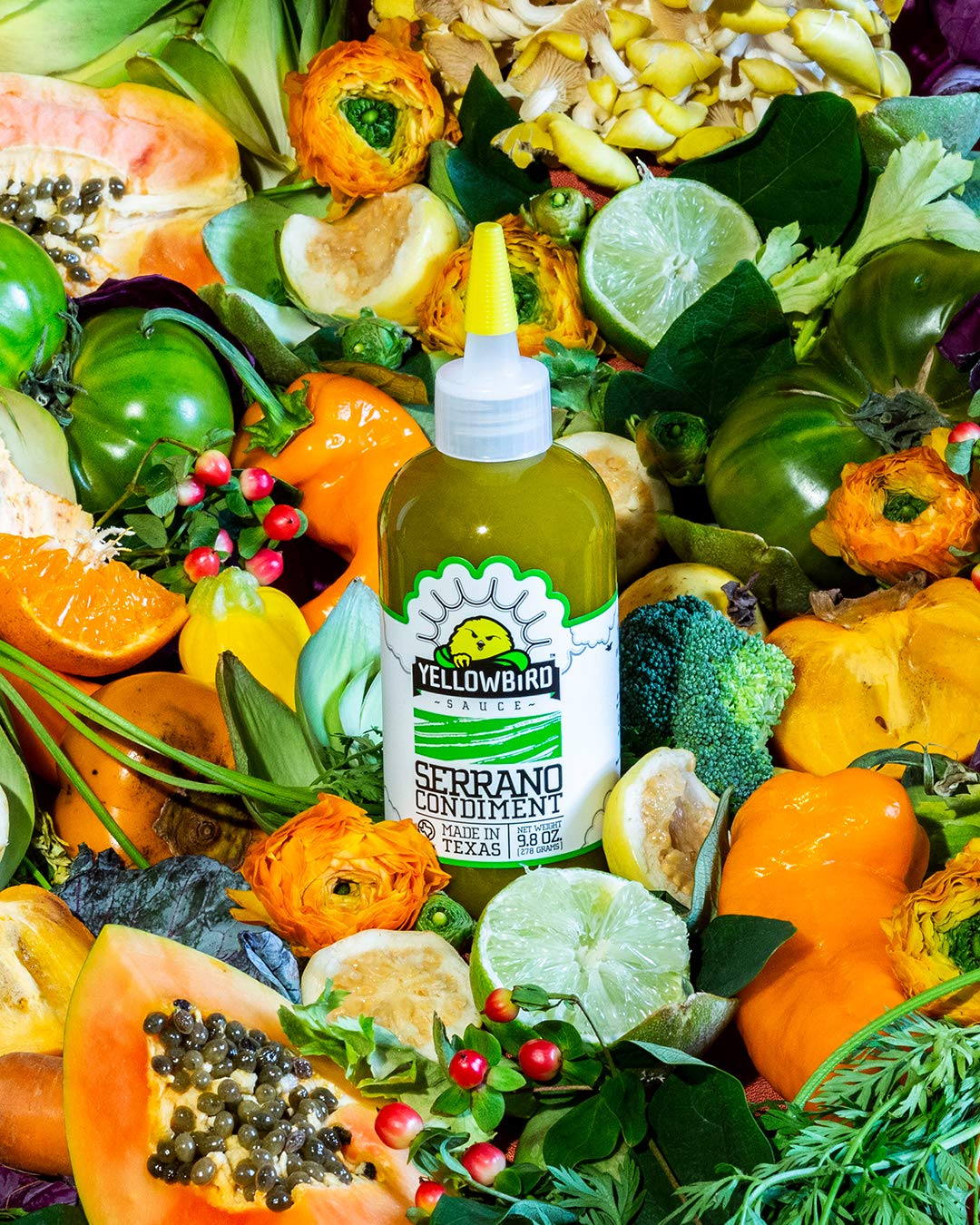 Serrano Hot Sauce By Yellowbird Foods, All Natural, Non-Gmo, 9.8 Oz Bottle, 6-Pack6