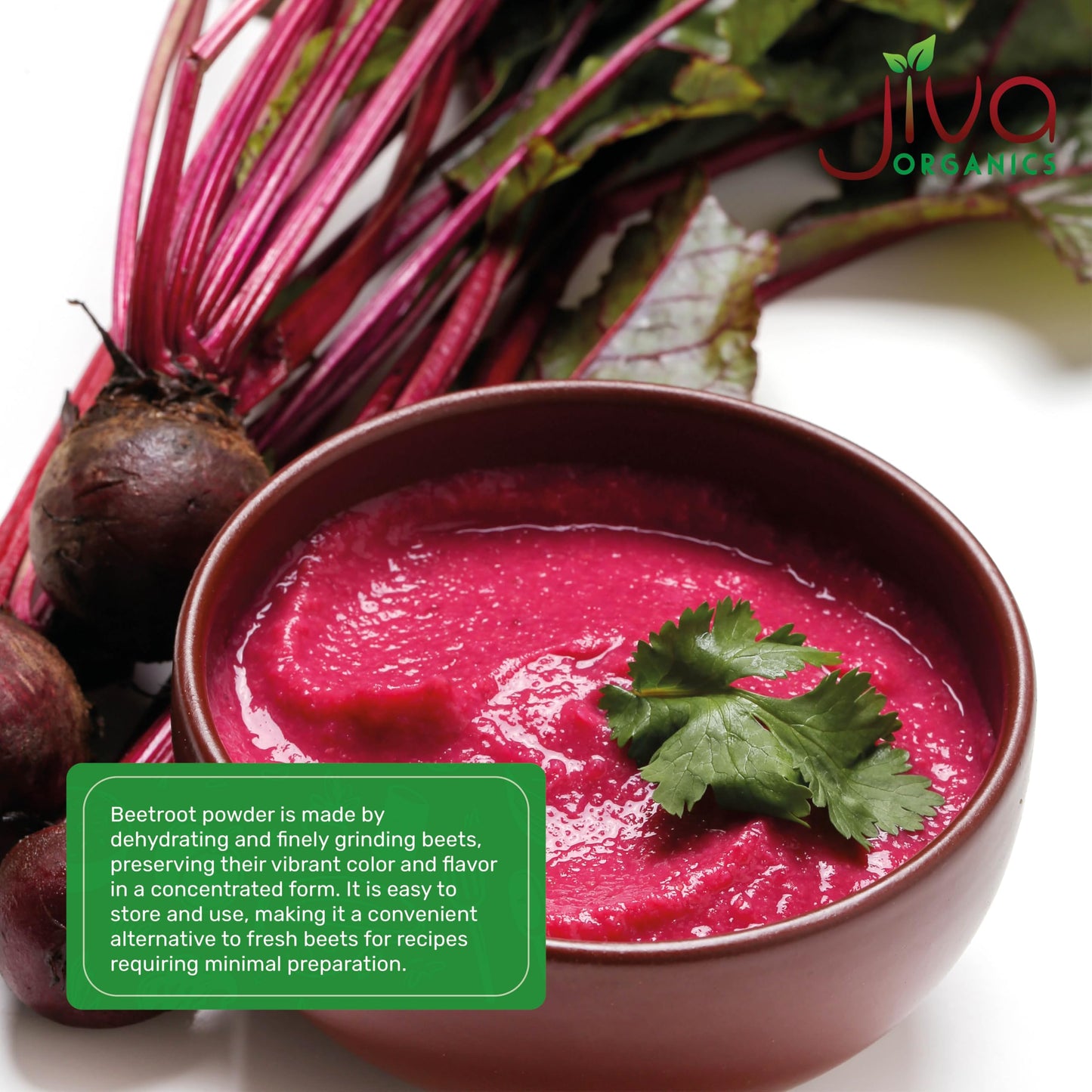 Jiva Organics Beet Root Powder 1.25 LB Bulk Bag - for Baking & Smoothies - Pure & Natural, Non-GMO, Vegan