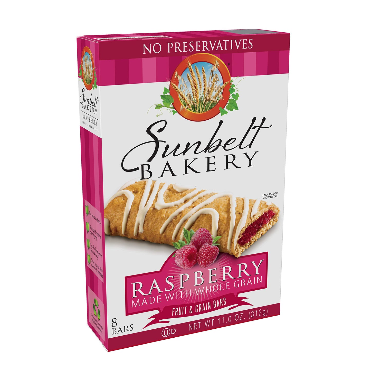 Sunbelt Bakery'S Raspberry Fruit & Grain Bars, 1.4 Oz Bars, 8 Count
