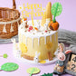 24 Pcs Bunny Cake Topper Set Rabbit Cake Decorations Rabbit Figurines Carrot Cake Decorations Rabbit Cake Topper Happy Bunny Bir