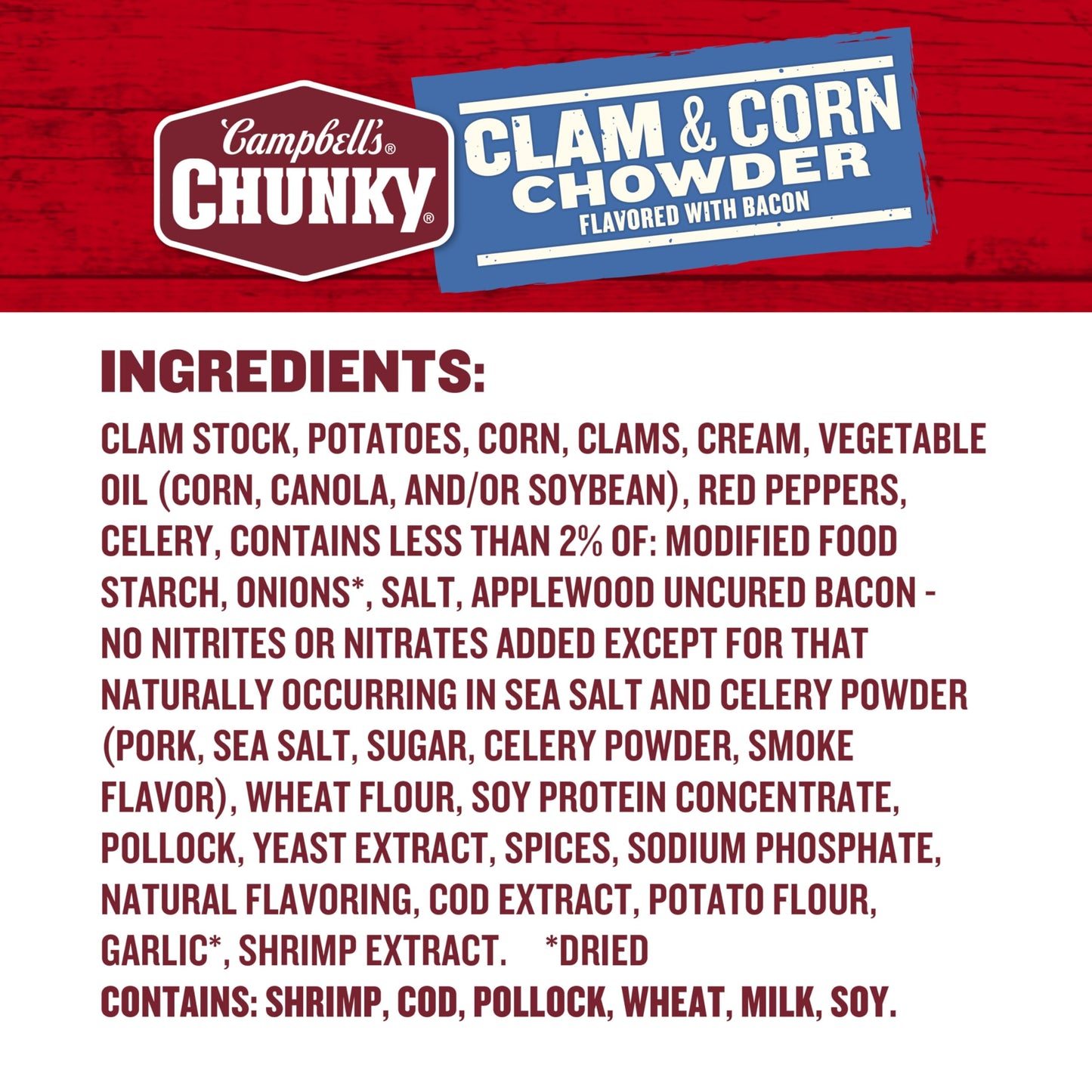 Campbells Chunky Soup, Clam and Corn Chowder, 18.8 Oz Can