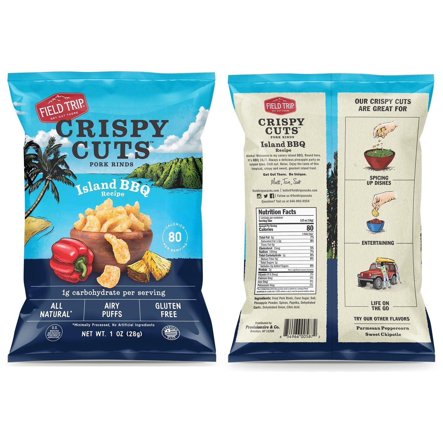 Field Trip Pork Rinds Variety Pack, Gluten Free, High Protein, Low Carb, 6 Flavors, 1oz Bags, Paleo and Keto Friendly