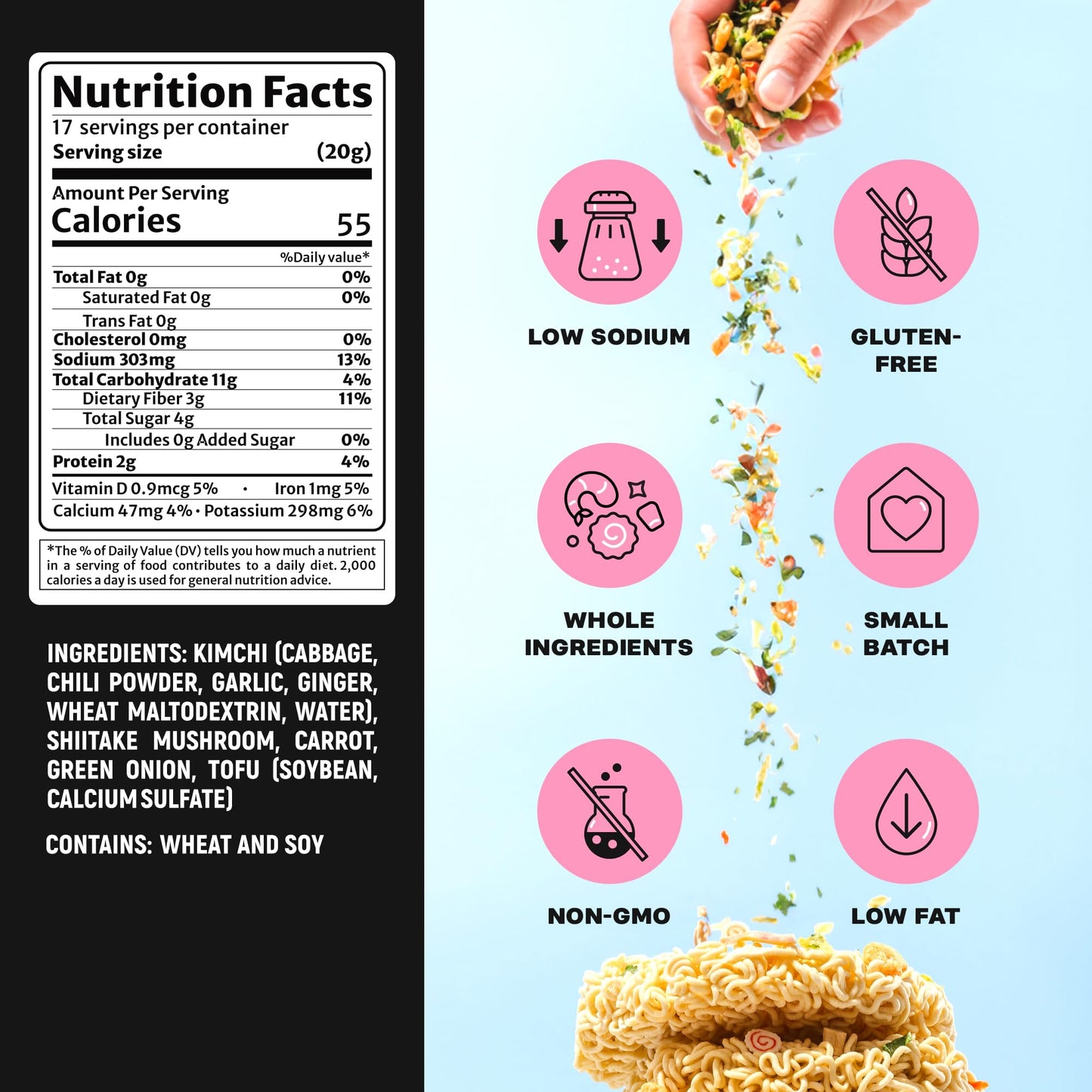 Ramen Bae Kimchi Mix Dried Ramen Toppings 12oz Pack