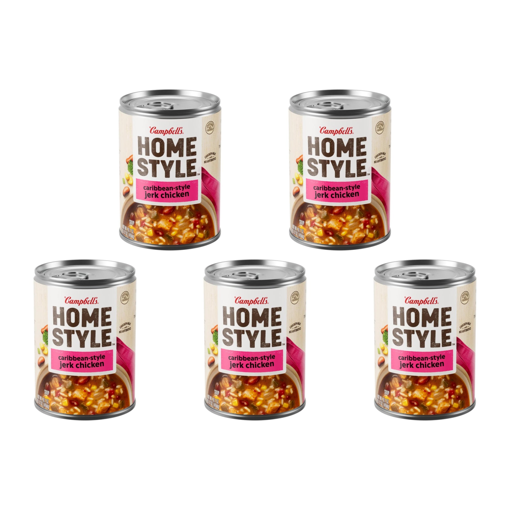 Campbells Homestyle Caribbean-Style Jerk Chicken Soup, 16.1 OZ Can (Pack of 5)