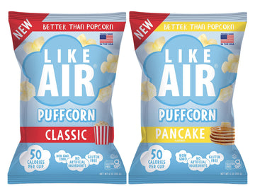 Like Air Puffcorn (Combo Pack: Classic & Pancake) | 2 4oz Bags | 50 Calories Per Cup | Gluten Free | Nothing Artificial