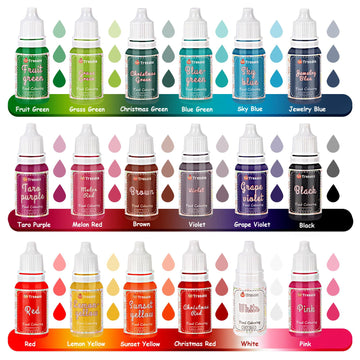 Food Coloring Liquid Set,18 Colors X 10Ml Food Grade Food Dye Edible Vibrant Liquid Color For Cake Decorating,Baking,Easter Egg,