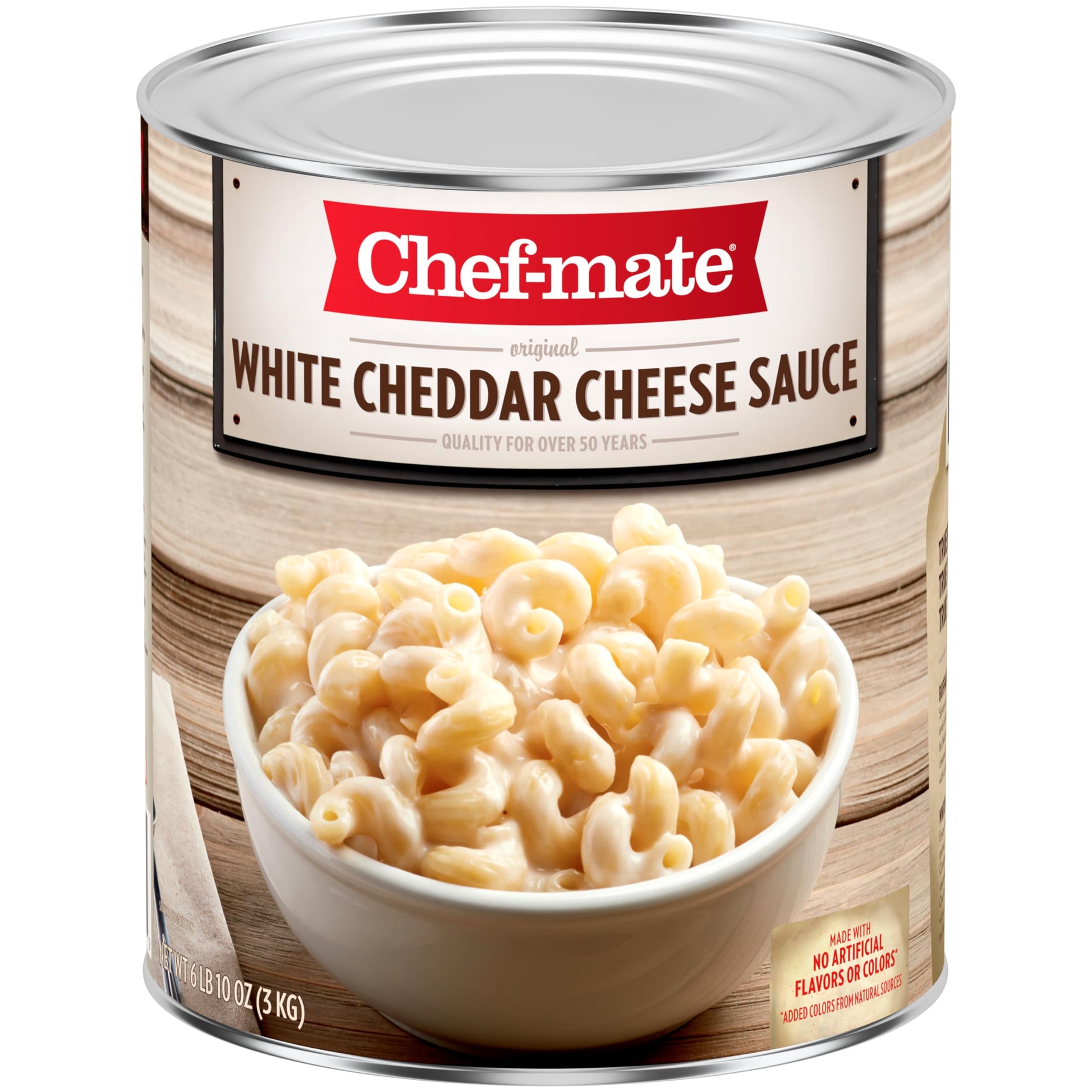Chef-mate White Cheddar Cheese Sauce, Canned Food for Mac and Cheese, 6 lb 10 oz, Pack of 1