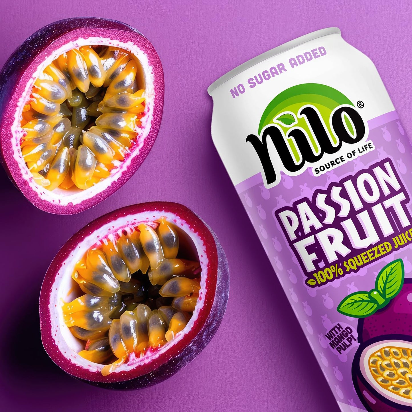 Nilo Passion Fruit Juice | 100% Squeezed Maracuya Passion Fruit | No Sugar Added | Not From Concentrate | 10.8 Oz (Pack Of 12)