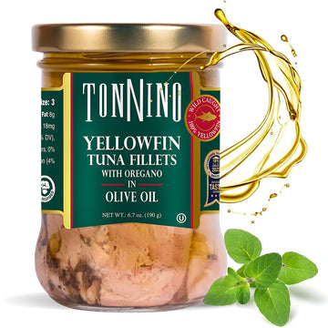 Tonnino Tuna Yellowfin Fillets (Pack Of 6, Oregano In Olive Oil)
