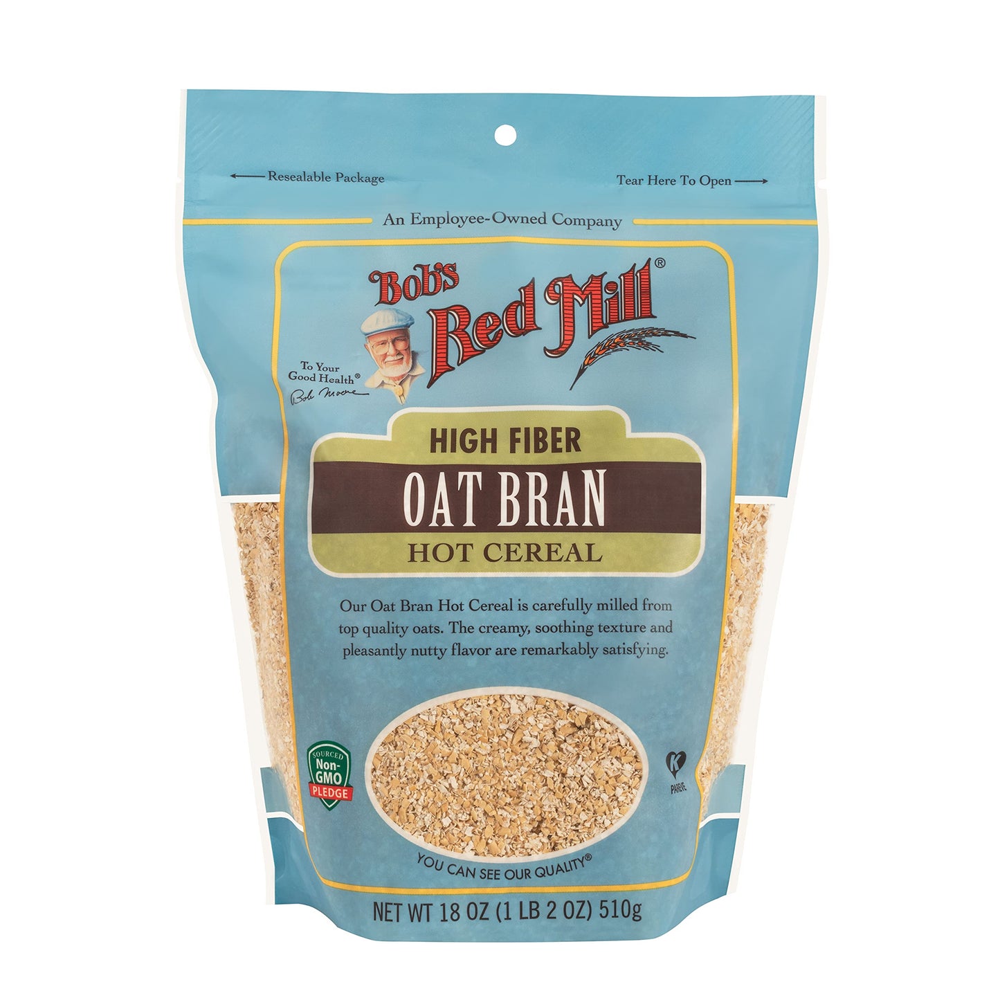 Bobs Red Mill Cereal Oat Bran, 18-Ounce (Pack of 4)