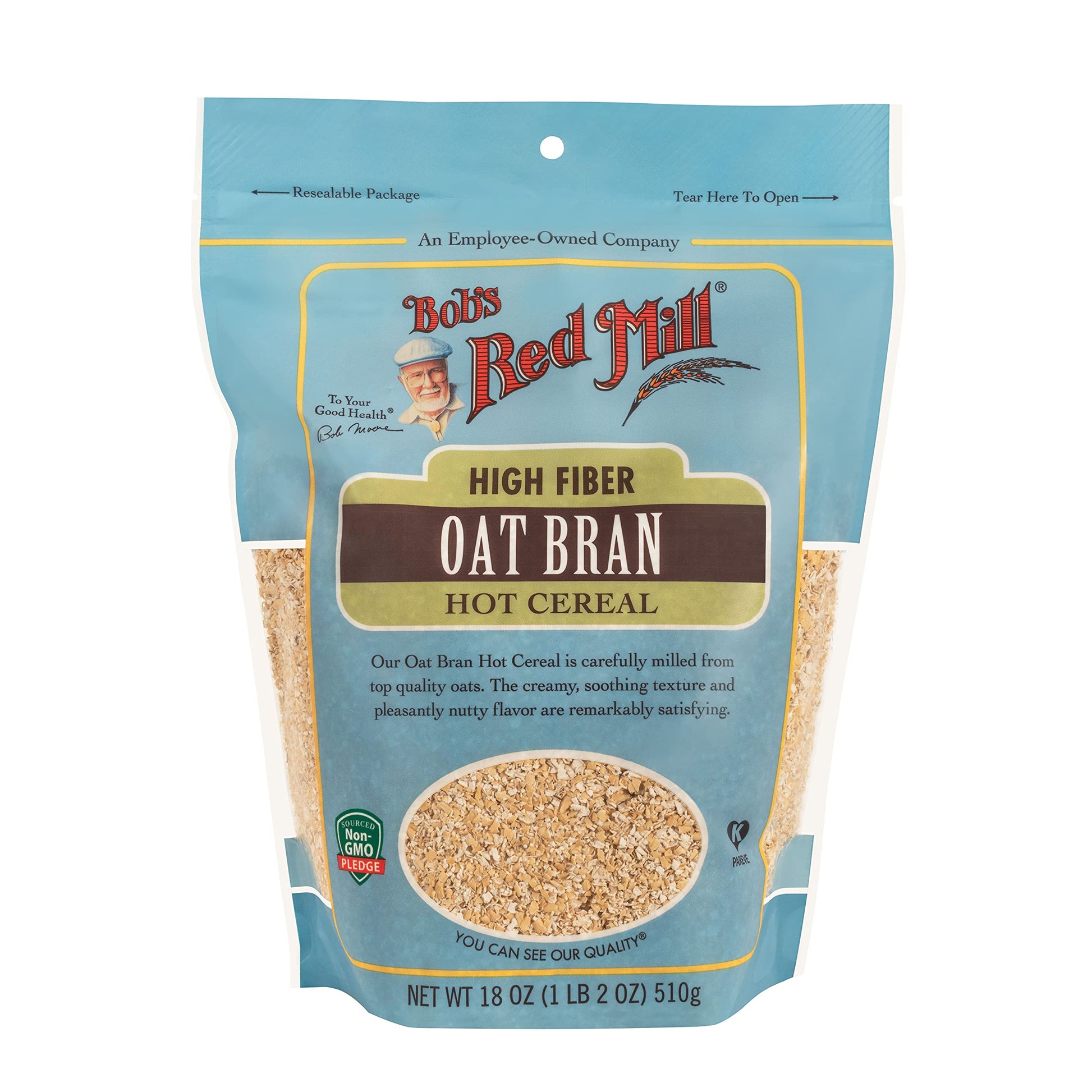 Bobs Red Mill Cereal Oat Bran, 18-Ounce (Pack of 4)