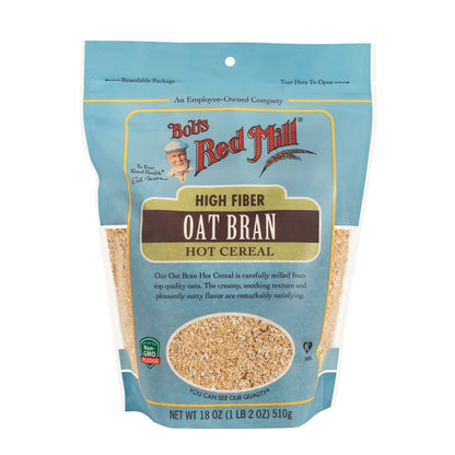 Bobs Red Mill Cereal Oat Bran, 18-Ounce (Pack of 4)