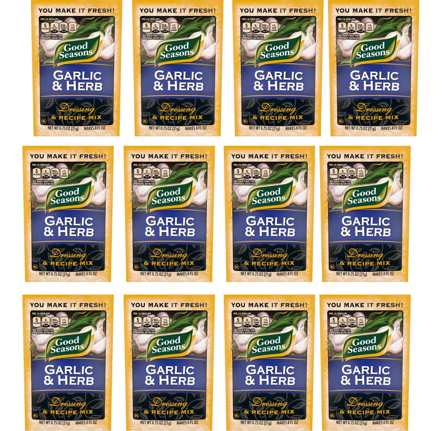 Good Seasons Garlic & Herb Dressing & Recipe Mix, 0.75 Oz