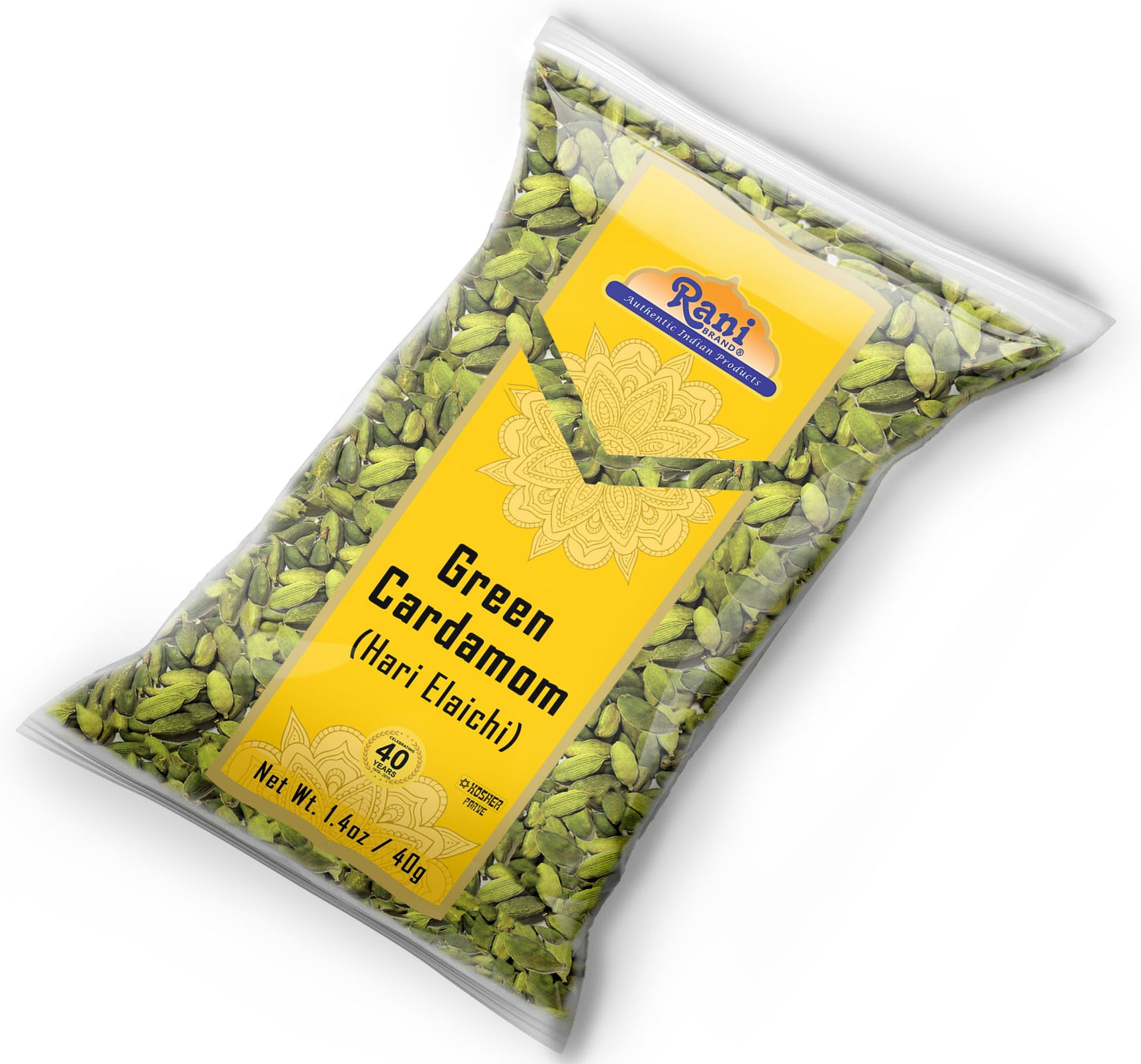 Rani Green Cardamom Pods Spice (Hari Elachi) 1.4oz (40g) ~ All Natural | Vegan | Gluten Friendly | NON-GMO | Kosher | Product of