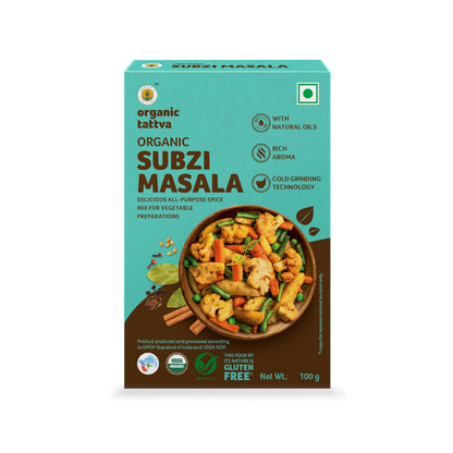 Organic Tattva, Organic Subzi Masala Powder - 100 Gram | Naturally Processed, No Artificial Additives And No Preservatives