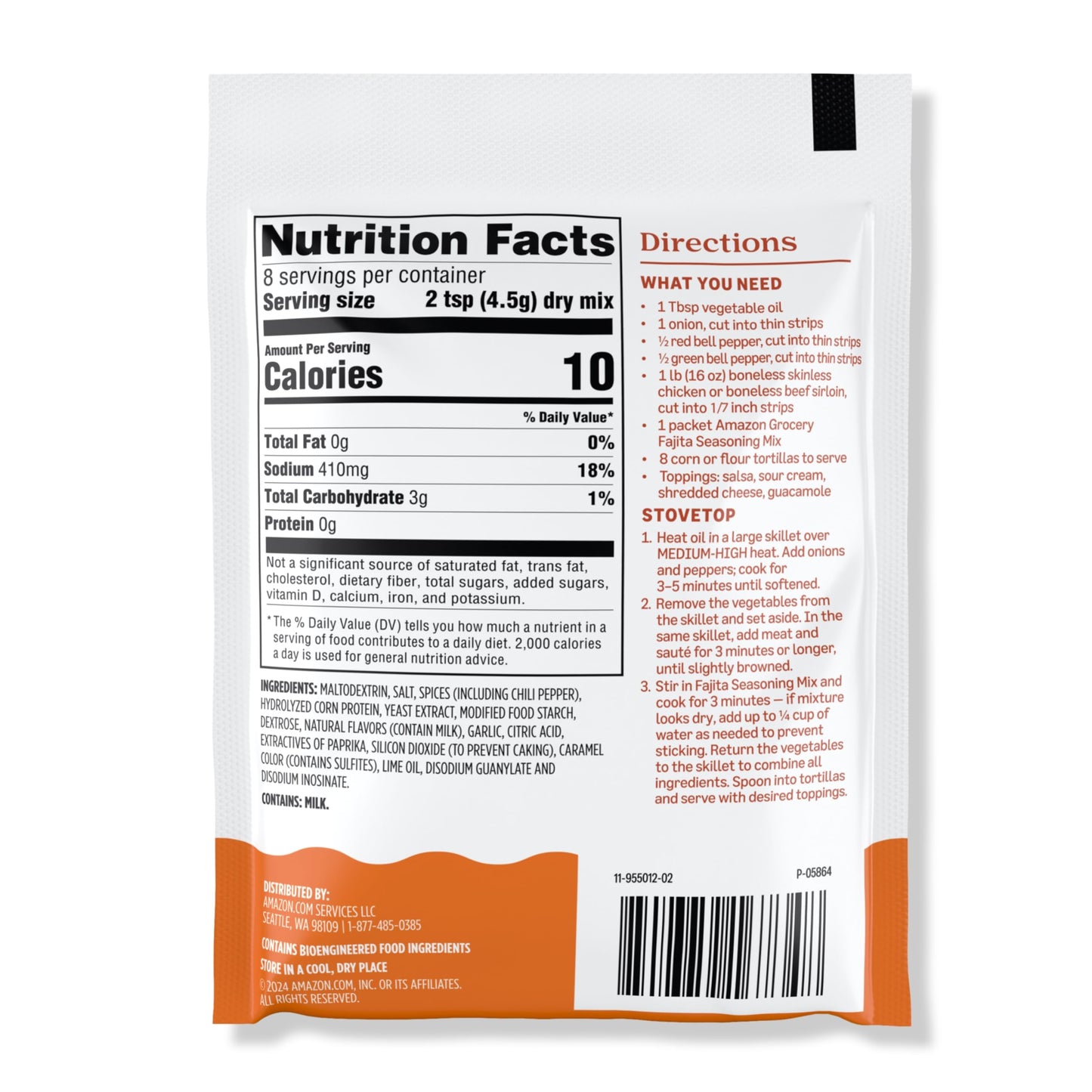 Happy Belly Fajita Seasoning Mix, Original, 1.27 Oz, Red