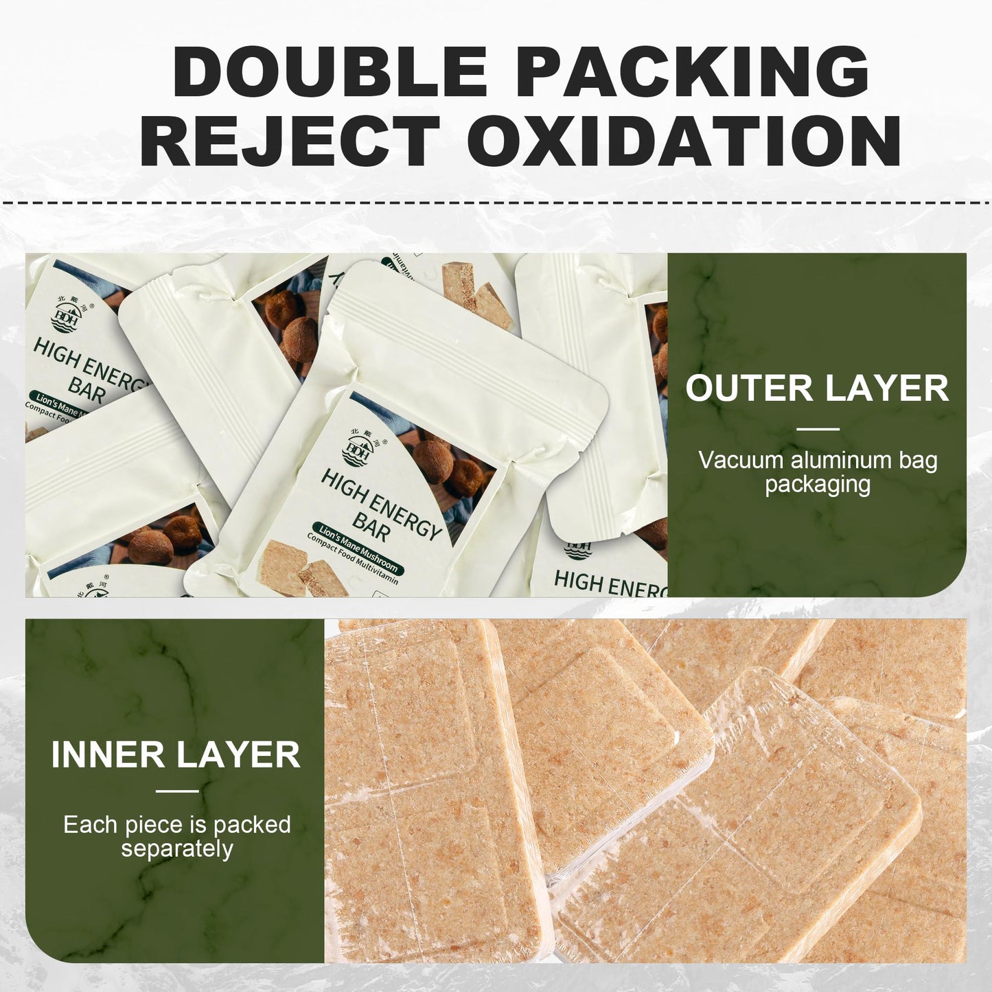 Emergency Food Ration Bars, Mushroom Flavor Survival Energy Bar Supply for Outdoor Camping Emergency Snowstorm Earthquake Disast