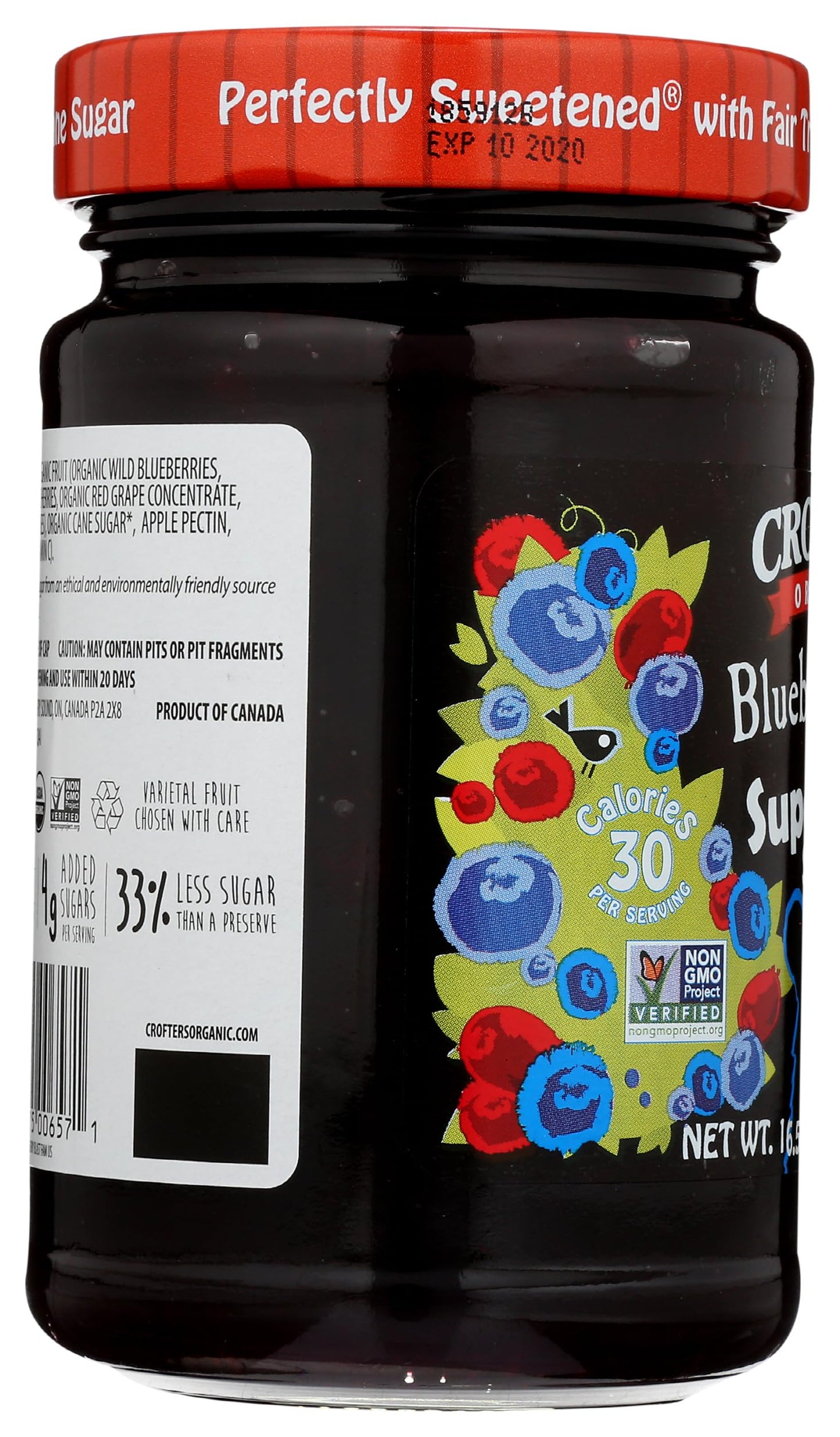 Crofters Organic Blueberry Blast Superfruit Spread, 16.5 oz, 1.03 lb
