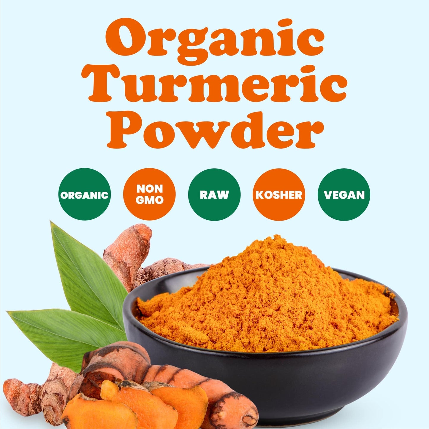 Organic Turmeric Powder, 9 Pounds - Non-Gmo, Finely Ground Turmeric Root, Pure, Kosher, Vegan, Bulk. Fragrant Spice. Great For A