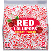 Red Lollipops - 2 Pounds - Cherry Flavor - Ball Pop Red Candies for Candy Buffet, Goodie Bag Favors, Birthday