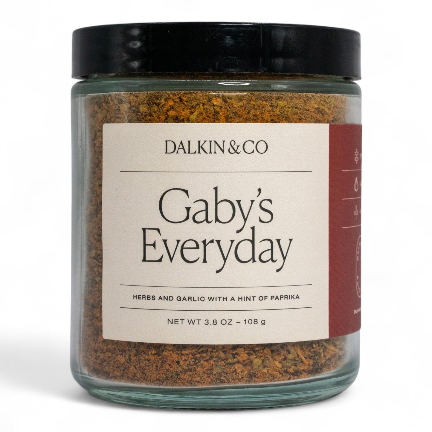 Dalkin & Co. Gabys Everyday  Turkey Brine Herbs  Garlic & Smoky Paprika Blend  Versatile Cooking Seasoning for Pantry & Kitchen  Eco Friendly Reusable Jar  No Fillers or Additives  3.8 oz