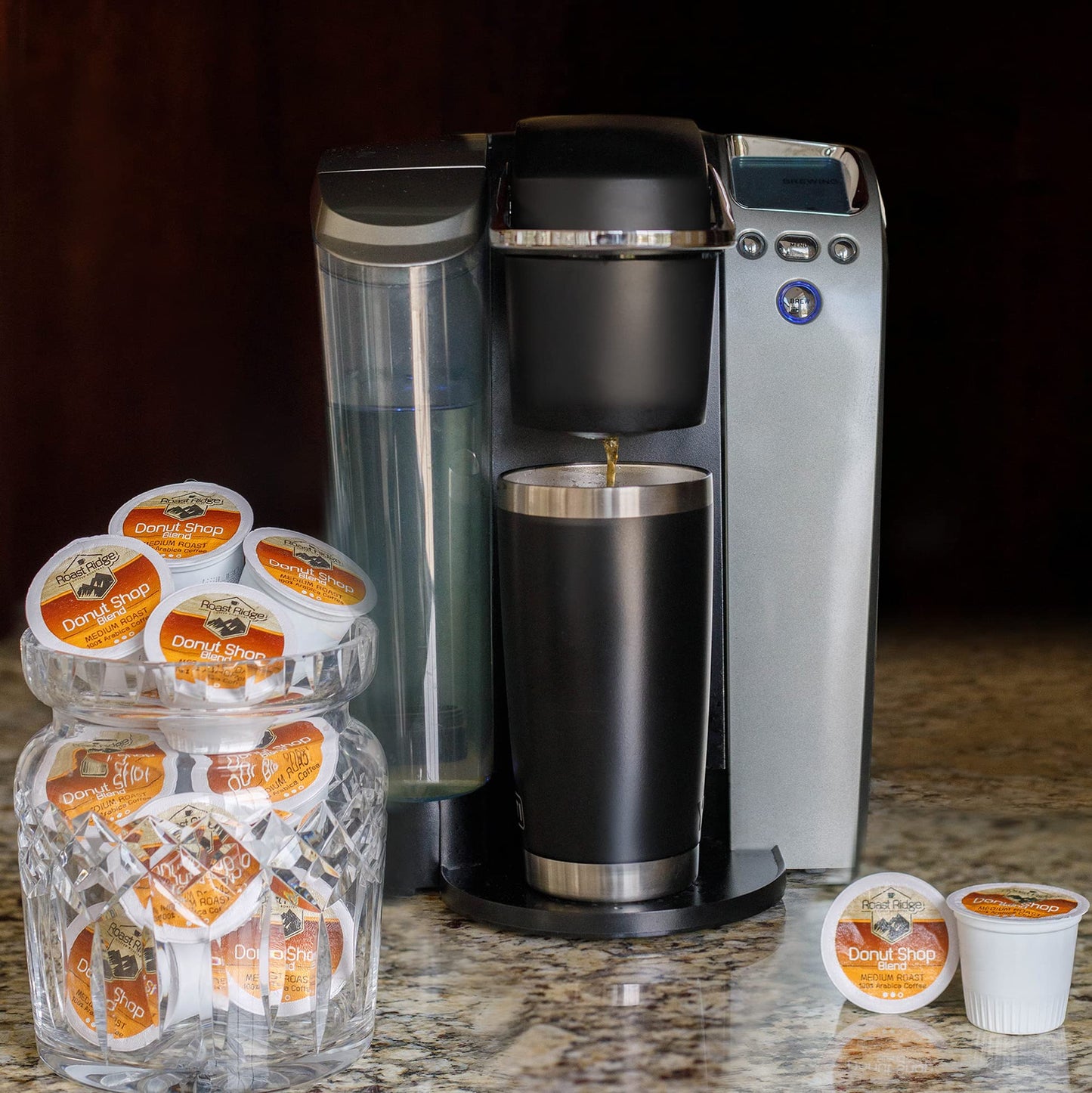 Roast Ridge Single Serve Coffee Pods For Keurig K-Cup Malt-Inspired, Donut Shop Blend, Medium Roast, 100 Count