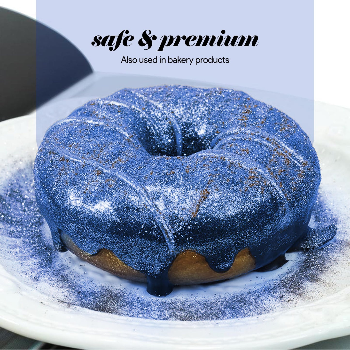 BeePoint Edible Glitter Luster Dust - Vibrant Blue Shimmer Powder for Baking & Decorating - 15g Food Grade, Vegan & Gluten Free