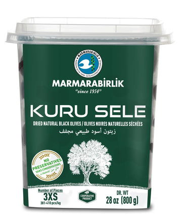 Marmarabirlik Black Olives, Turkish Dry Cured Black Olives, Hand-Picked, Healthy Snacks, Natural Mediterranean Flavor, Perfect f