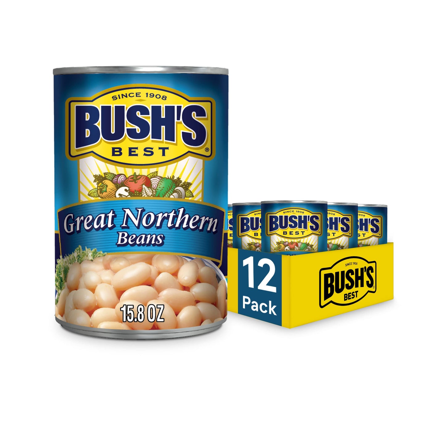 Bush'S Best Canned Great Northern Beans 15.8 Oz (Pack Of 12)