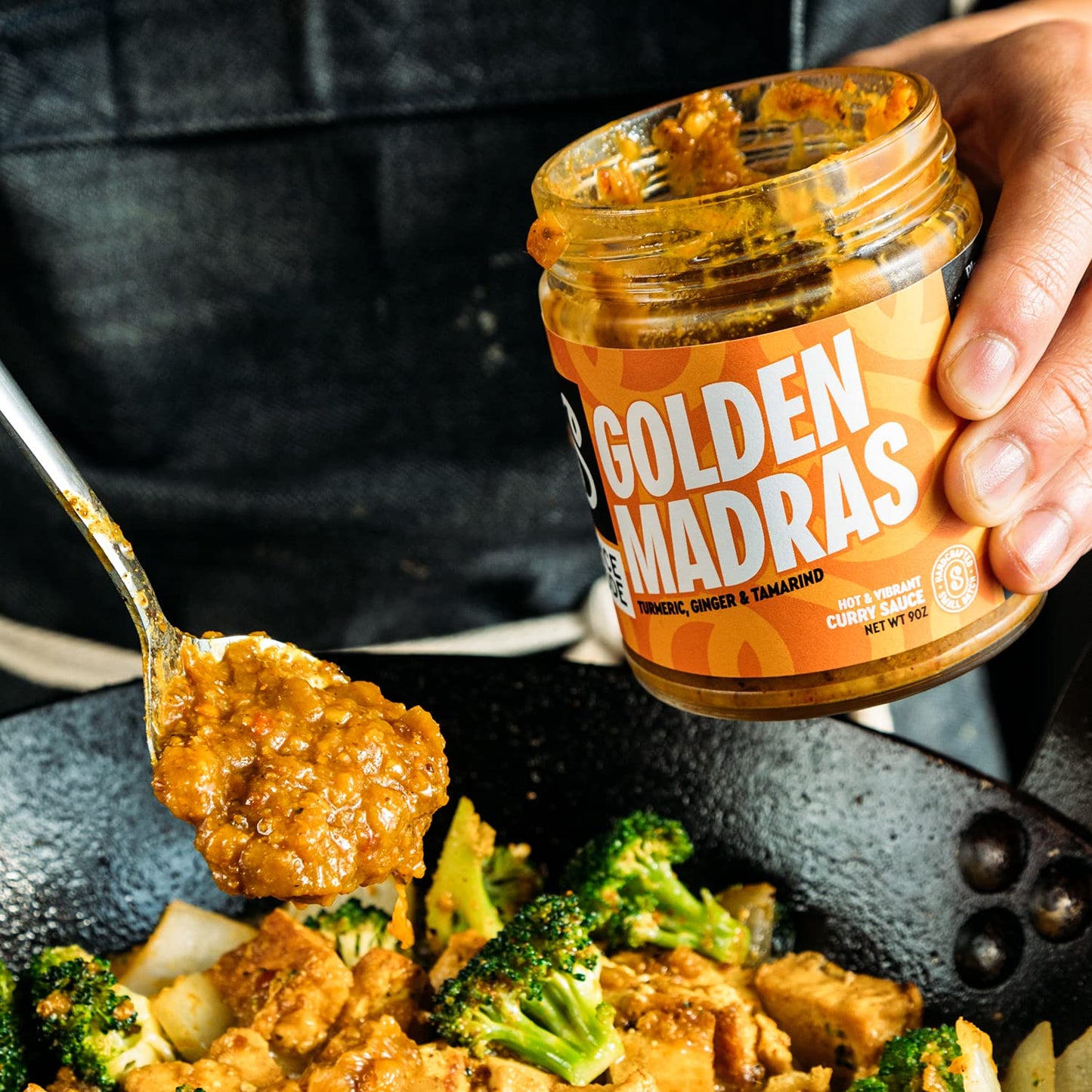 Spicemode, Golden Madras Curry Sauce, Spicy, Vegan, Gluten Free, Small Batch, Bold Flavor, 9 Ounces